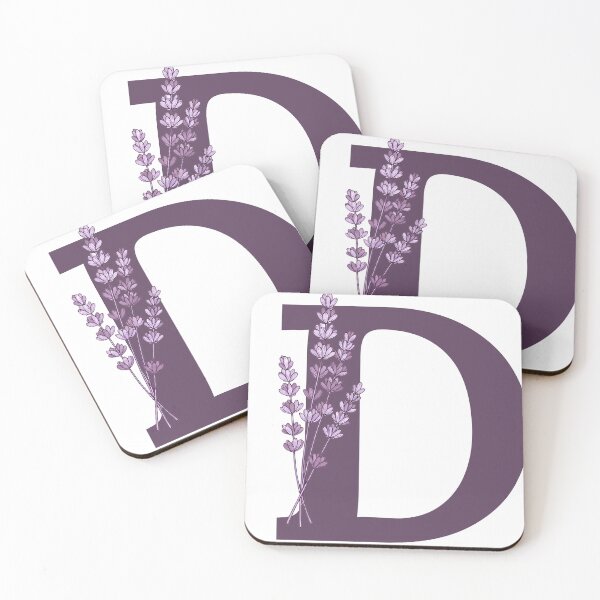 Item preview, Purple Letter D With Lavender Flowers designed and sold by ITCHAWAWAA.