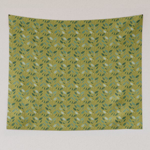 Item preview, Whimsical Green Botanical Leaves – Vintage Nature Seamless Pattern designed and sold by Mousy17.