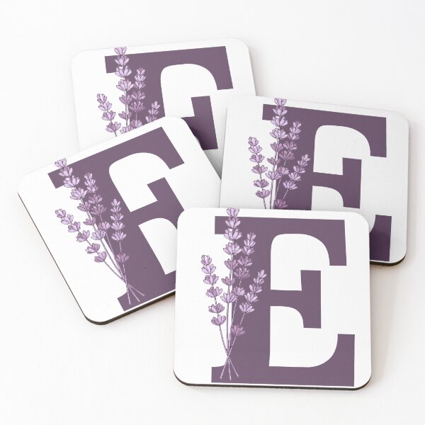 Item preview, Purple Letter E With Lavender Flowers designed and sold by ITCHAWAWAA.