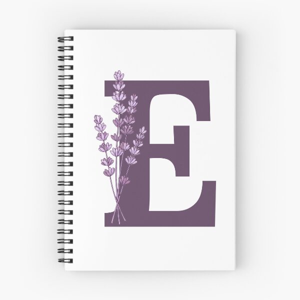 Item preview, Purple Letter E With Lavender Flowers designed and sold by ITCHAWAWAA.