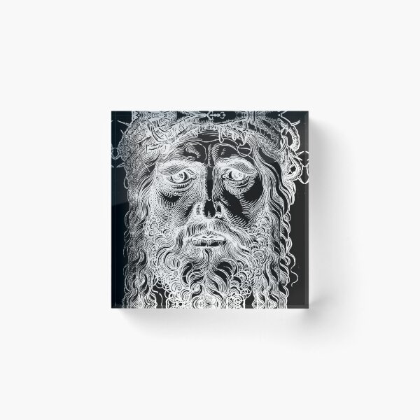 Item preview, Head of Christ Crowned with Thorns, Albrecht Dürer, 16th Century Woodcut (WHITE) designed and sold by Exhumed Archives.