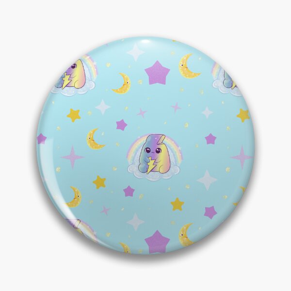 Artikelvorschau, Pastel Blue Rainbow Lightning Dreams Pattern entworfen und verkauft von Herzbaumatelier.
