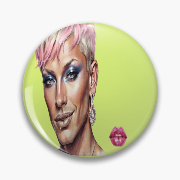 Item preview, Avant-Garde Glamour Portrait Pink Hair Blue Eyes designed and sold by AfresStudio.