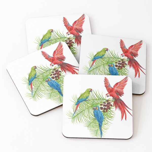 Item preview, Colorful Tropical Parrots Jungle Canopy Art designed and sold by alizye.