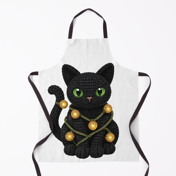 Item preview, Crochet Black Cat with Christmas Lights – Cute Amigurumi Holiday Cat designed and sold by Digital Culture Studio.