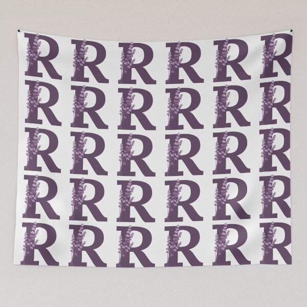Item preview, Purple Letter R With Lavender Flowers designed and sold by ITCHAWAWAA.