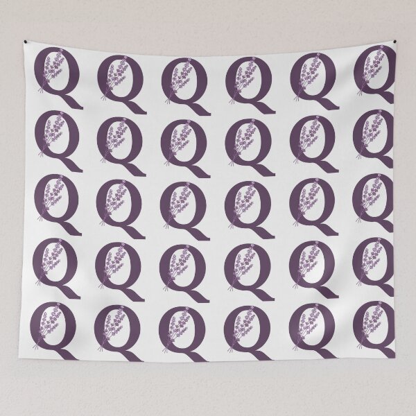Item preview, Purple Letter Q With Lavender Flowers designed and sold by ITCHAWAWAA.