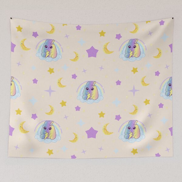 Item preview, Pastel Apricot Rainbow Lightning Dreams Pattern designed and sold by Herzbaumatelier.