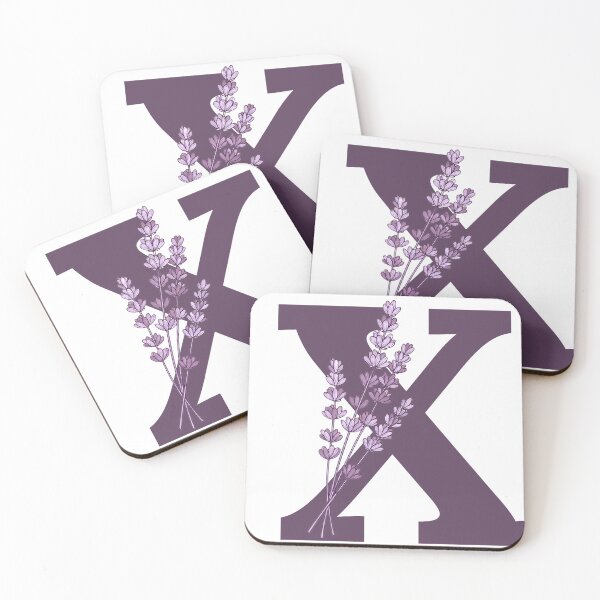 Item preview, Purple Letter X With Lavender Flowers designed and sold by ITCHAWAWAA.