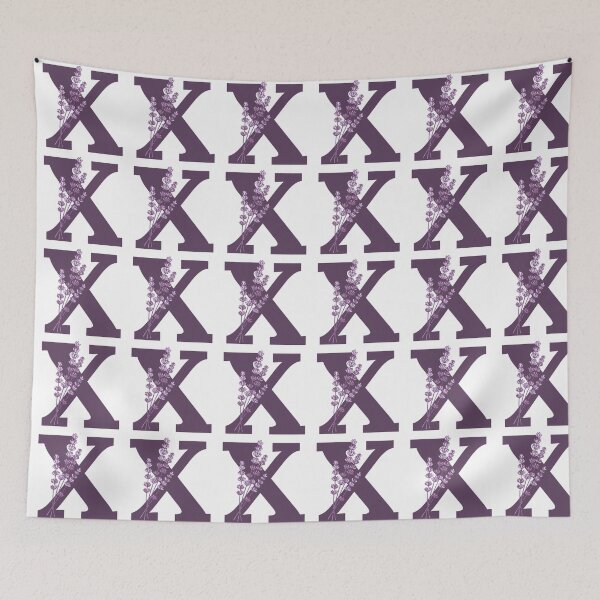 Item preview, Purple Letter X With Lavender Flowers designed and sold by ITCHAWAWAA.