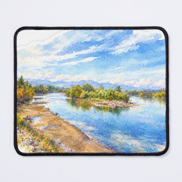Item preview, Watercolor River Valley and Mountains designed and sold by SlavaArt.