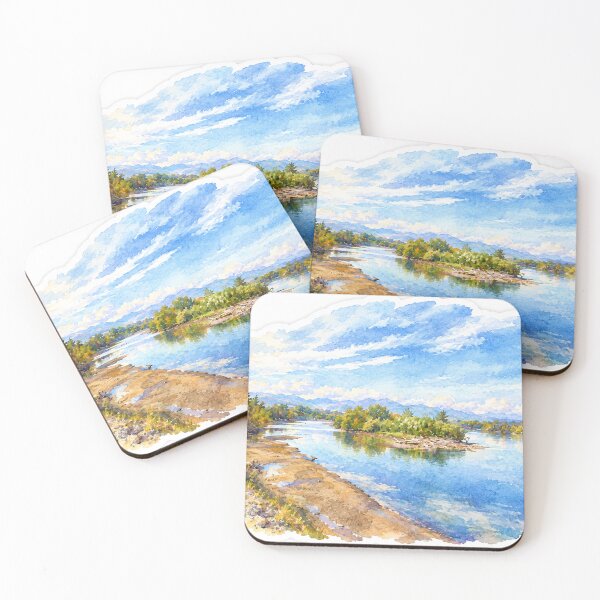 Item preview, Watercolor River Valley and Mountains designed and sold by SlavaArt.