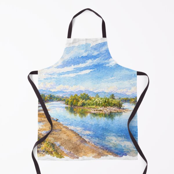 Item preview, Watercolor River Valley and Mountains designed and sold by SlavaArt.