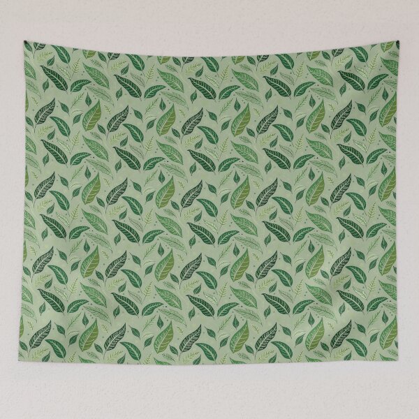 Item preview, Enchanted Green Foliage – Whimsical Botanical Leaves Seamless Pattern designed and sold by Mousy17.