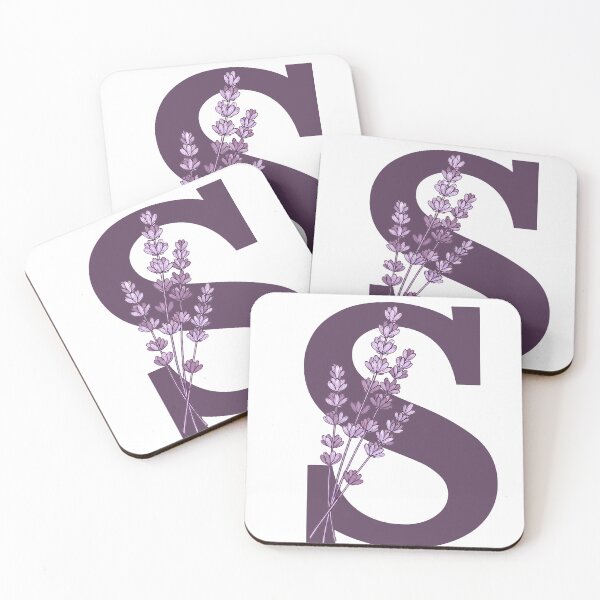 Item preview, Purple Letter S With Lavender Flowers designed and sold by ITCHAWAWAA.