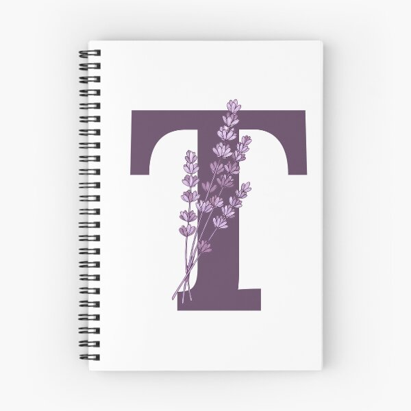Item preview, Purple Letter T With Lavender Flowers designed and sold by ITCHAWAWAA.