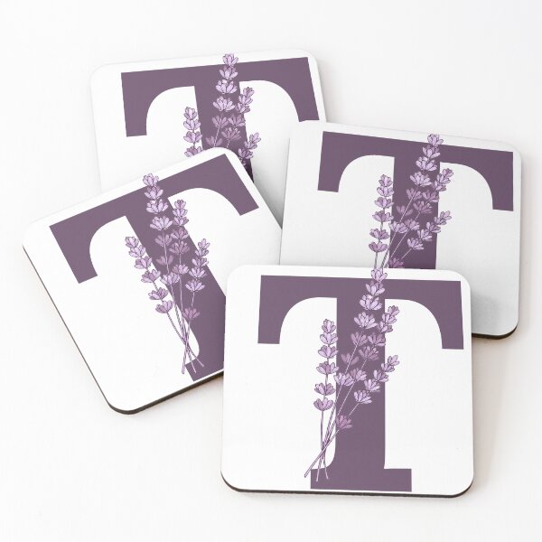 Item preview, Purple Letter T With Lavender Flowers designed and sold by ITCHAWAWAA.