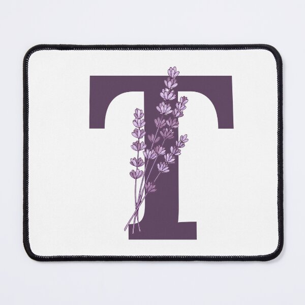 Item preview, Purple Letter T With Lavender Flowers designed and sold by ITCHAWAWAA.