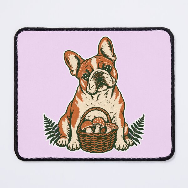 Item preview, French Bulldog Mushroom Forager – Vintage Cottagecore Dog Art designed and sold by Jaani-T.
