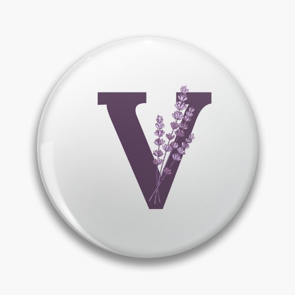 Item preview, Purple Letter V With Lavender Flowers designed and sold by ITCHAWAWAA.