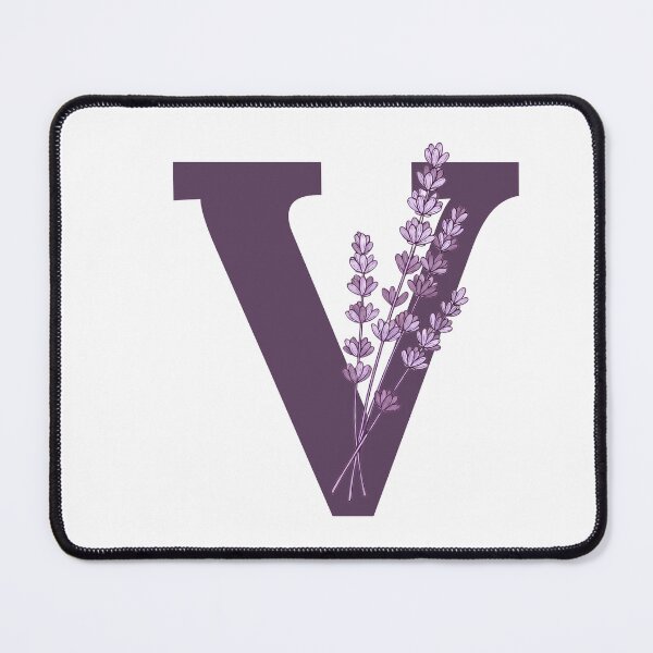 Item preview, Purple Letter V With Lavender Flowers designed and sold by ITCHAWAWAA.