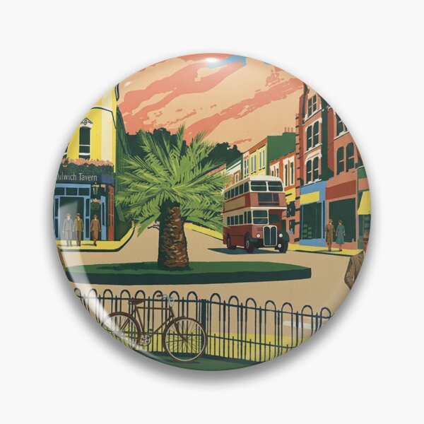 Item preview, East Dulwich London Original Custom Vintage Poster Wall Art Design Pillow Gift designed and sold by Cool Robot Bro..