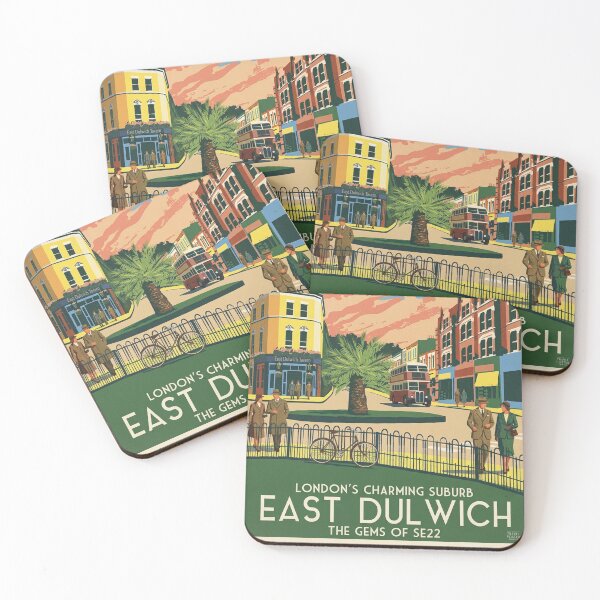 Item preview, East Dulwich London Original Custom Vintage Poster Wall Art Design Pillow Gift designed and sold by Cool Robot Bro..