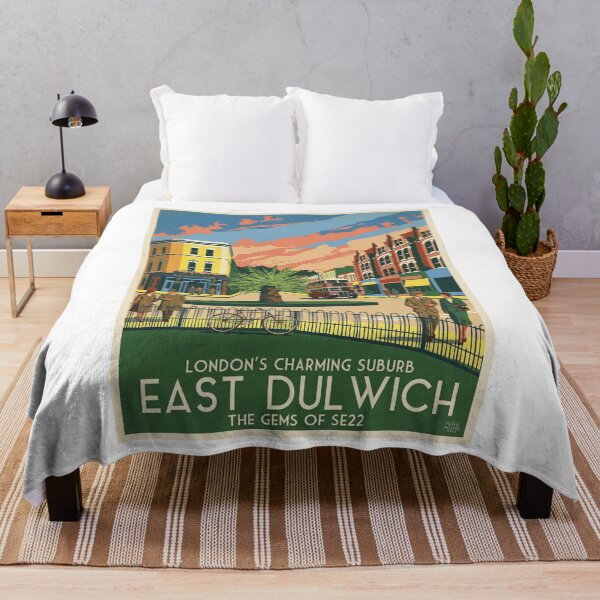 Item preview, East Dulwich London Original Custom Vintage Poster Wall Art Design Pillow Gift designed and sold by Cool Robot Bro..