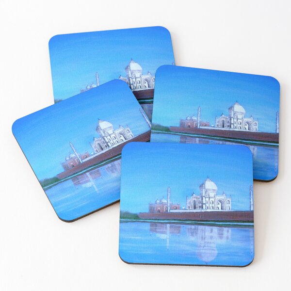 Item preview, The Taj Mahal at Twilight - Blue Painting and Poetic Reflections designed and sold by Galerie des Chimères.