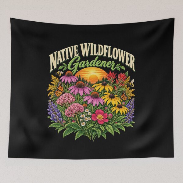 Item preview, Native Wildflower Gardener Pollinator Garden Butterfly Bee T-Shirt designed and sold by Trendably.