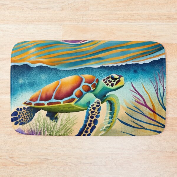 Item preview, Orange Sea Turtle in Coastal Waters designed and sold by BeachWhisper.