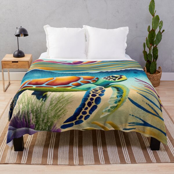 Item preview, Orange Sea Turtle in Coastal Waters designed and sold by BeachWhisper.