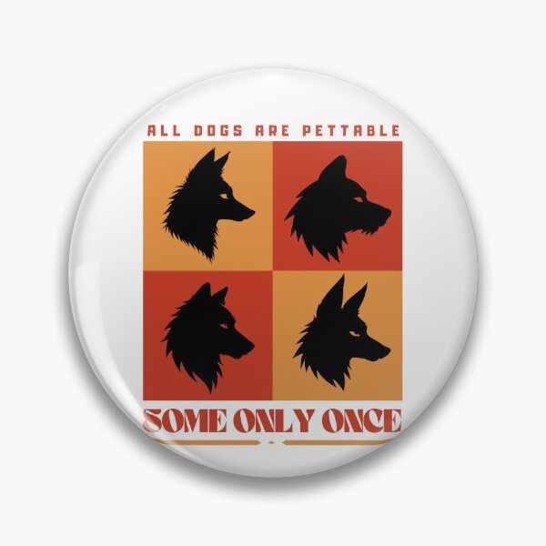 Item preview, All Dogs Are Pettable Some Only Once - Funny Wolf Pop Art designed and sold by Neurospicy Trolls.