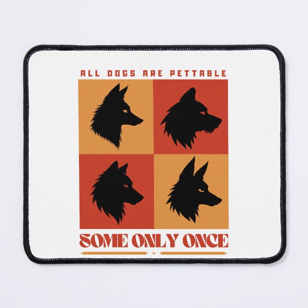 Item preview, All Dogs Are Pettable Some Only Once - Funny Wolf Pop Art designed and sold by Neurospicy Trolls.