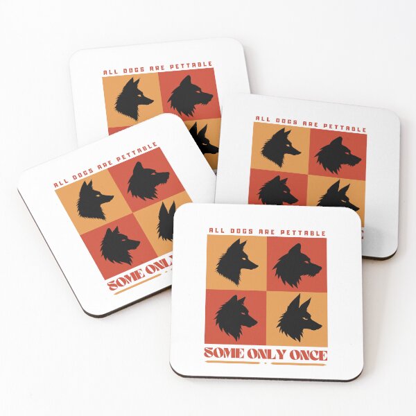 Item preview, All Dogs Are Pettable Some Only Once - Funny Wolf Pop Art designed and sold by Neurospicy Trolls.