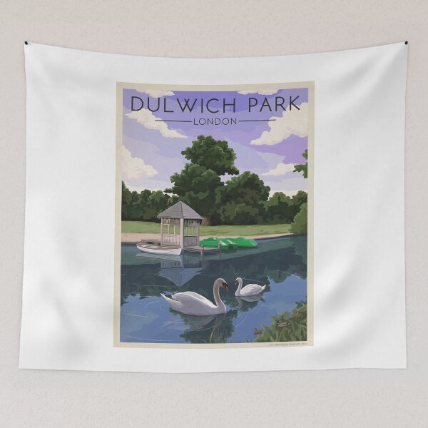 Item preview, Dulwich Park London Original Custom Vintage Poster Wall Art Design Pillow Gift designed and sold by Cool Robot Bro..