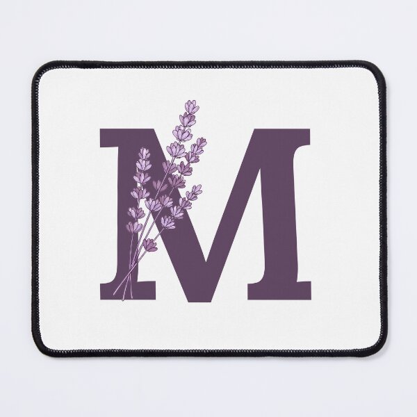 Item preview, Purple Letter M With Lavender Flowers designed and sold by ITCHAWAWAA.