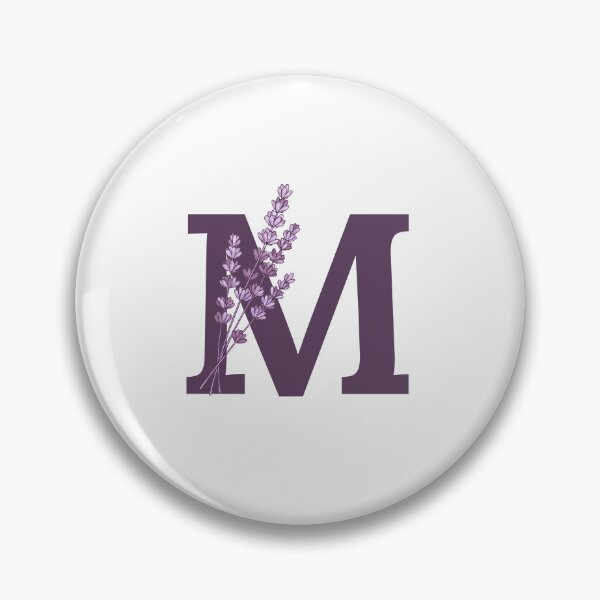 Item preview, Purple Letter M With Lavender Flowers designed and sold by ITCHAWAWAA.