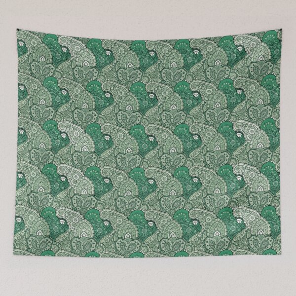 Item preview, Emerald Paisley Garden – Intricate Vintage Green Floral Pattern designed and sold by Mousy17.