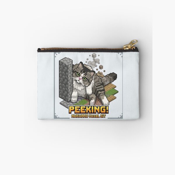 Item preview, KAM KAM Peeking! Awkward Voxel Cat Pixel Art designed and sold by PetalsPaws.