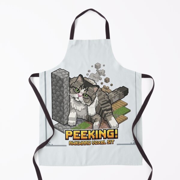 Item preview, KAM KAM Peeking! Awkward Voxel Cat Pixel Art designed and sold by PetalsPaws.