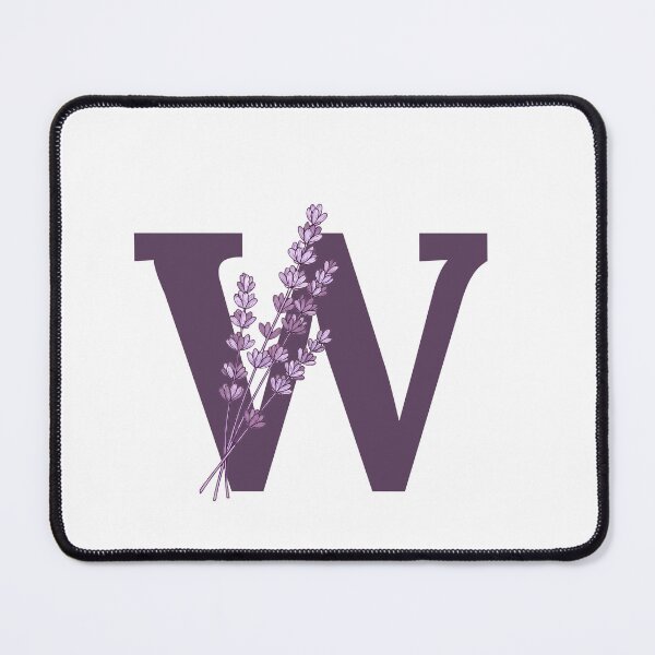 Item preview, Purple Letter W With Lavender Flowers designed and sold by ITCHAWAWAA.