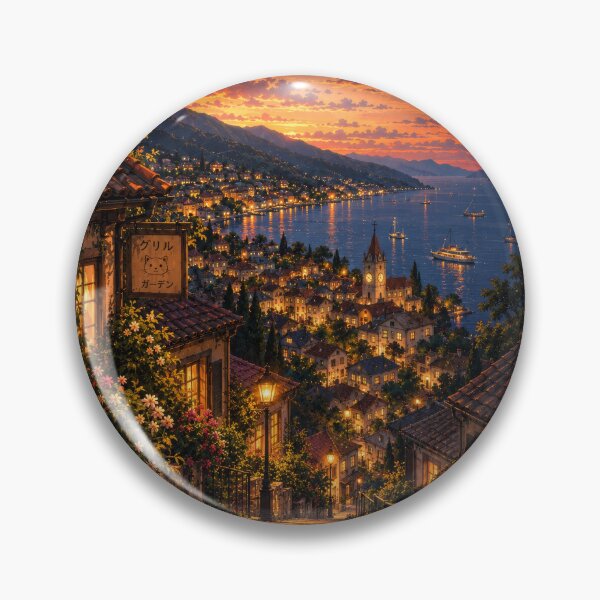 Item preview, Twilight Over the Coastal Village designed and sold by H-Tsvetkova.