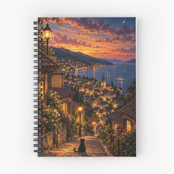 Item preview, Twilight Over the Coastal Village designed and sold by H-Tsvetkova.