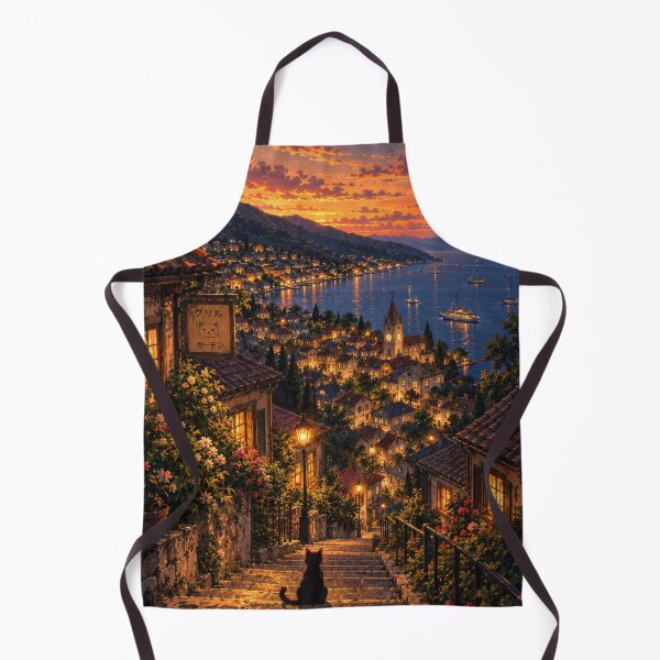 Item preview, Twilight Over the Coastal Village designed and sold by H-Tsvetkova.