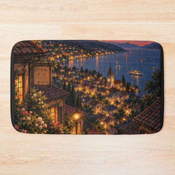Item preview, Twilight Over the Coastal Village designed and sold by H-Tsvetkova.