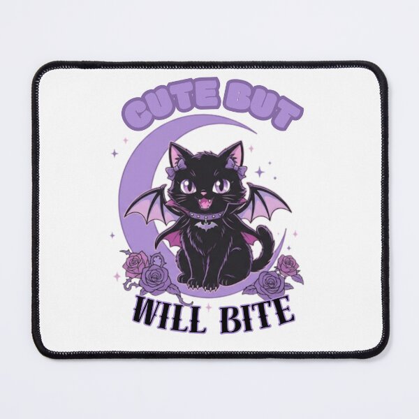 Item preview, Cute But Will Bite Pastel Goth Vampire Cat designed and sold by ZdunekDesign.