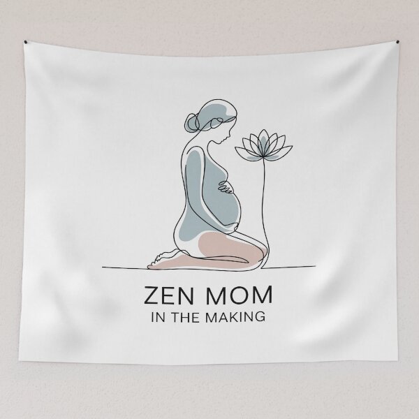 Item preview, Zen Mom In The Making Blue Gray Prenatal Art designed and sold by 108stillness.