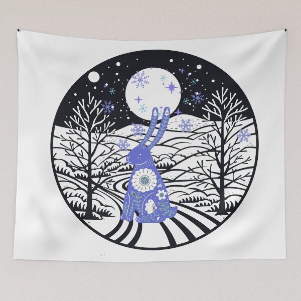 Item preview, Zen rabbit in the silence of snow designed and sold by 247DesignStudio.