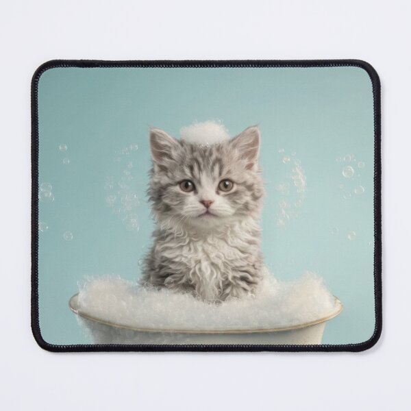 Item preview, Baby Selkirk Rex Bubble Bath Cute Nursery Bathroom Art designed and sold by LazyOwlStore.